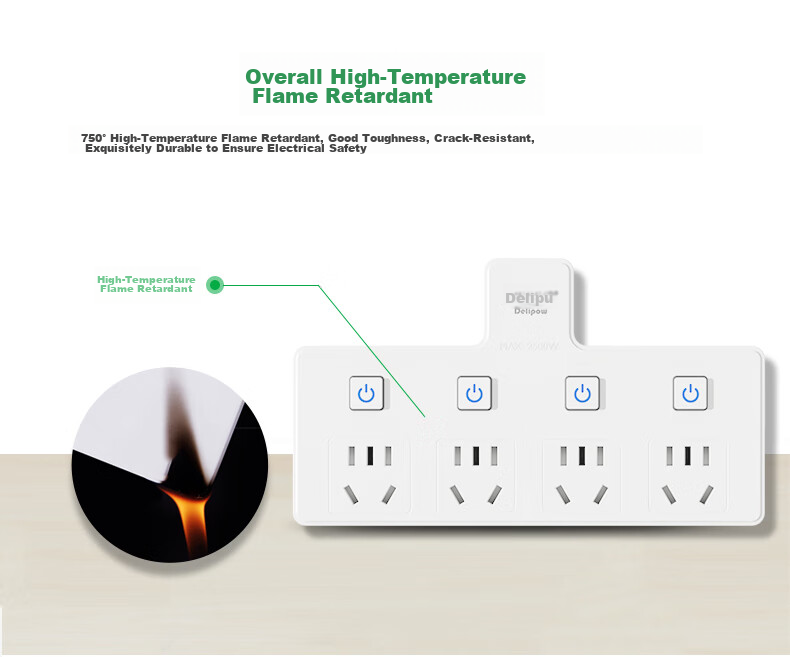Delipow Socket, Adapter Plug/triangle-Shaped One-To Multifunctional/distributed Control Switch/wireless Conversion Socket 4