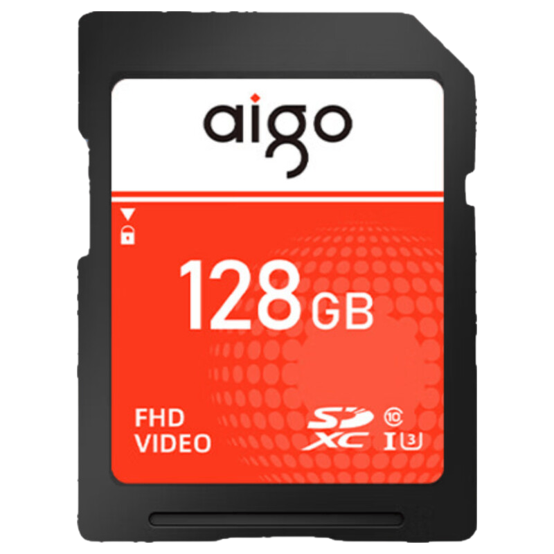 Aigo 128GB SD Card U3 C10 High-Speed Camera Memory Card Full HD Video Recording Digital Camera & Camcorder Memory Card Read Speed up to 90MB/s