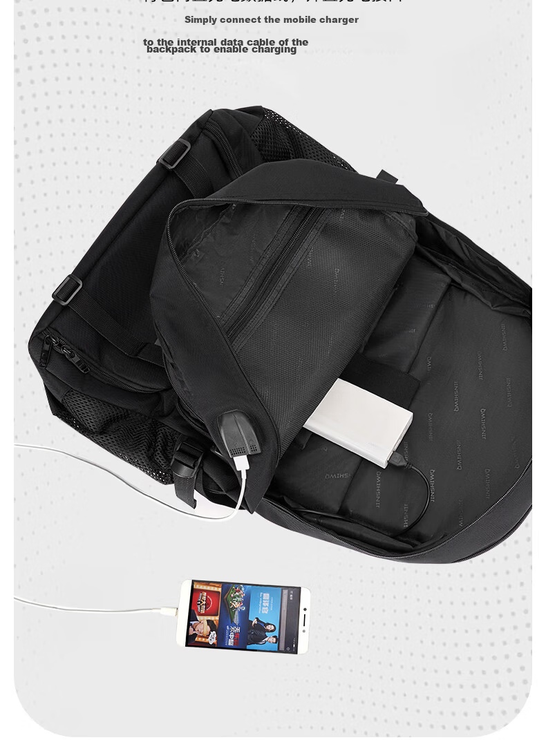 JINSHI WQ Travel Backpack, Men's Hiking Bag, Large Capacity, Long-Distance Outdoor Durable Backpack for Business Trips And Outdoor Trekking 17