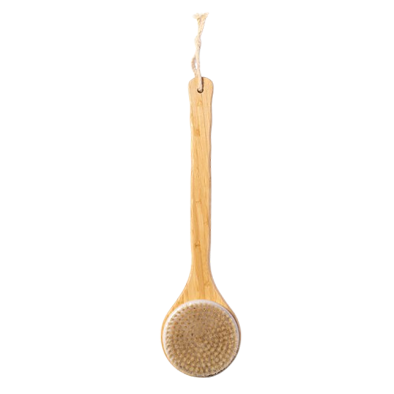 HOUYA Boar Bristle Bath Brush Long Handle Body Scrub Exfoliating Back Scrubber