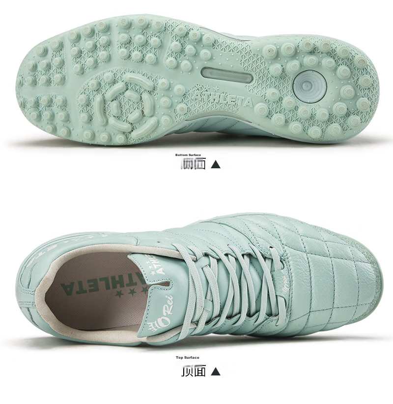 ATHLETA Soccer Shoes Kangaroo Leather Wide Fit TF Turf Studs High-End Artificial Grass Cushioning Competition Training Men's Shoes 11