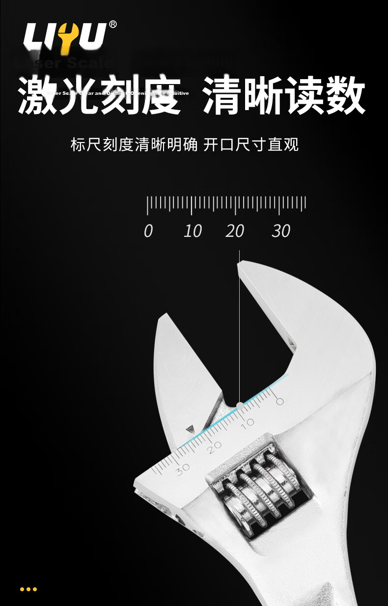 Liyu Adjustable Wrench Multi-Functional Large Opening Plumbing Wrench Household 12-Inch Open-End Wrench 10