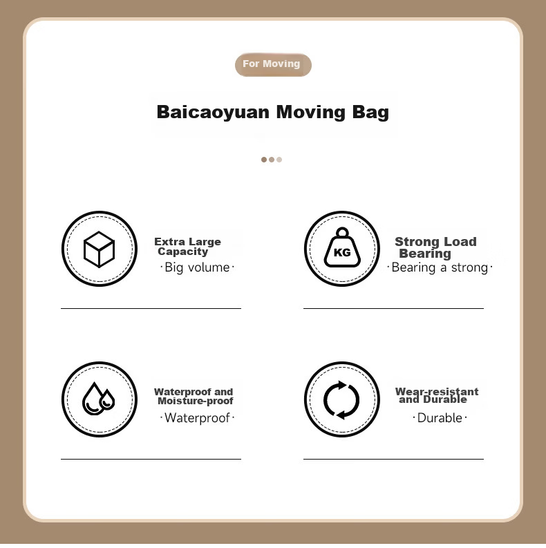 Baicaoyuan 600D Oxford Cloth Moving Packing Bag Luggage Bag Woven Bag Quilt Storage Bag Courier Tool 230L 2