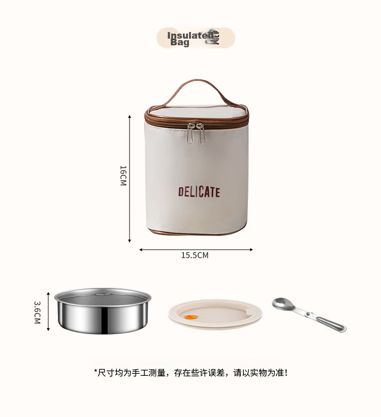 Ymer Double-Layer Insulated Lunch Box with Extended Handle, Stainless Steel Soup Container and Bowl for Office Workers and Students, New Model 33