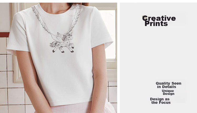Semir Women's Short Sleeve T-Shirt Summer Crop Printed Slim Fit 2026 Design Pullover 10A326100005 14
