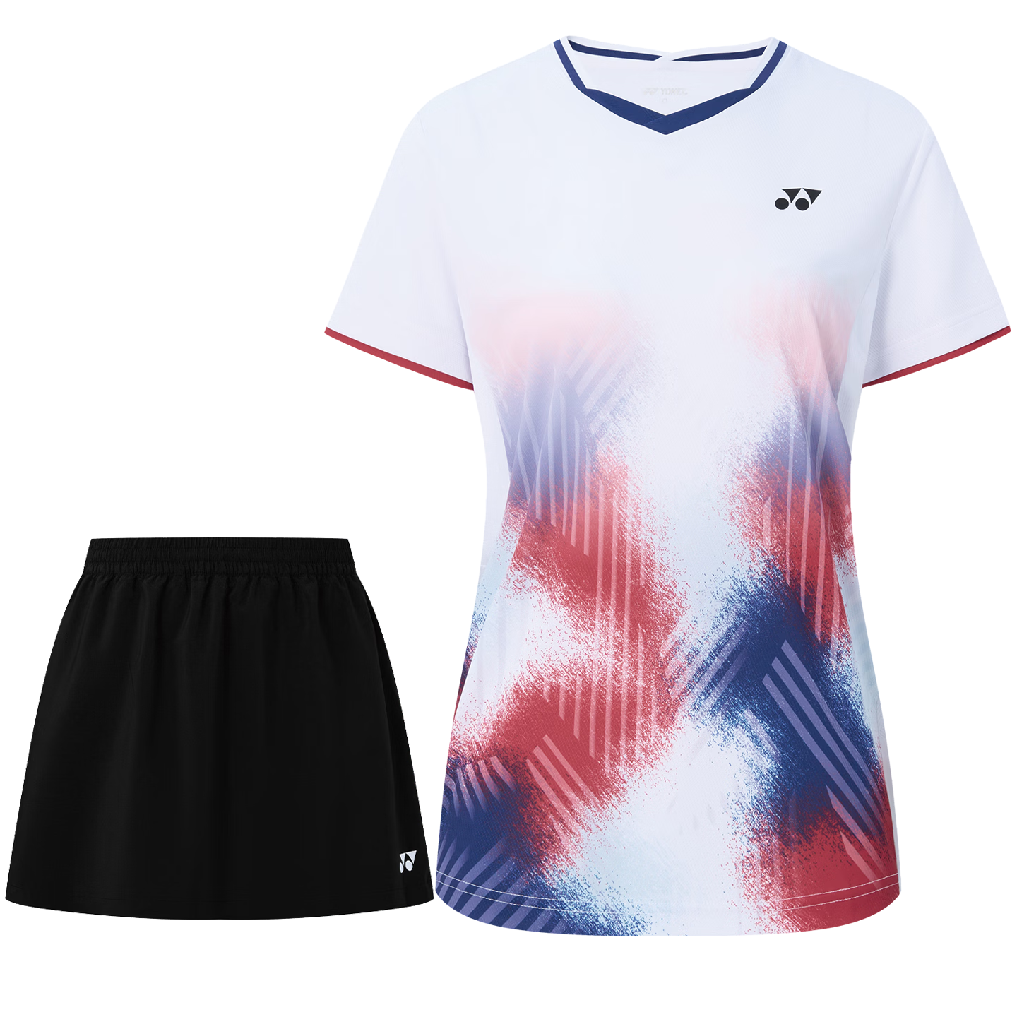 YONEX Badminton Apparel Breathable Sweat-Absorbing Sports Skirt and Short Sleeve T-Shirt Set 2100626BCR White O