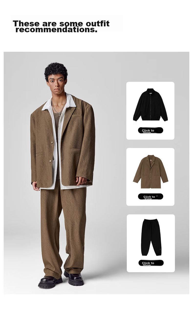 BODYDREAM Men's Casual New Draped Straight-Leg Textured Wide-Leg Wilderness Melard Trousers 9
