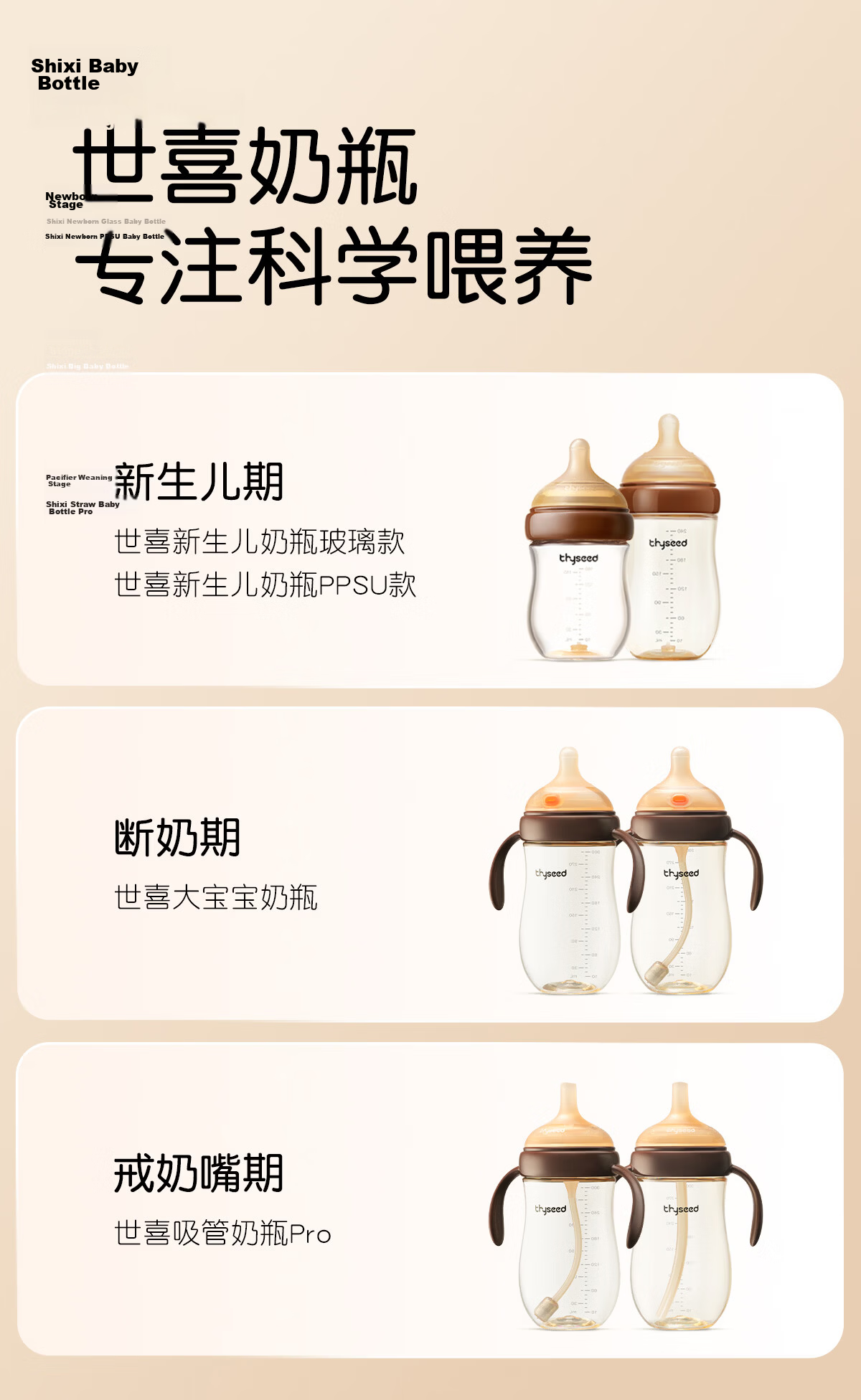 Shixi Newborn Baby Bottle 1-2 Months Anti-Colic PPSU Infant Breast-Like Anti-Choke Nipple 160ml 19