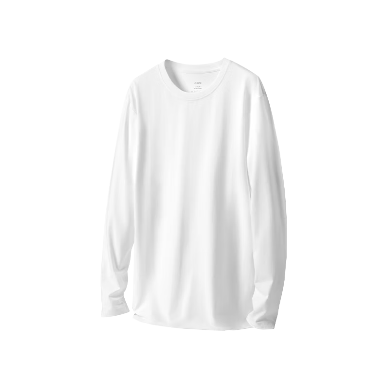 Jingshuran JD Self-Owned Brand Cotton Men's Pure Cotton Long Sleeve T-Shirt Youth Antibacterial Base Shirt White XL