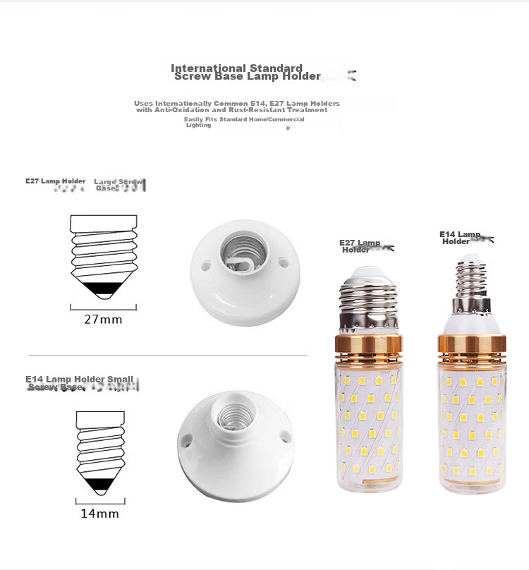 Jinggong LED Corn Bulb Energy-saving Bulb E27 Large Screw Base High Power Three-color Dimmable Decorative Light 12W Tri-color Dimming 9