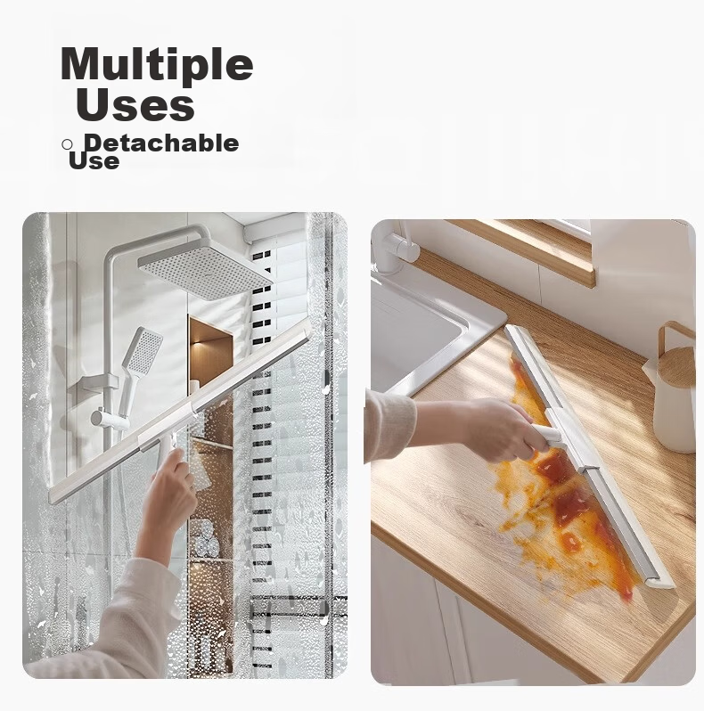 Little Seal Japanese Magic Broom and Squeegee Dual-Use Silicone Bathroom Floor Scraper Mop Large Water Sweeper Tool 11