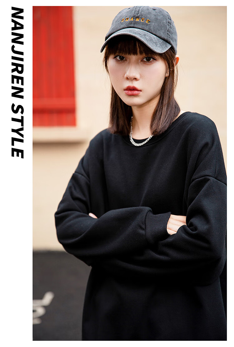 Jeanswest Women's Sweatshirt, Round Neck Pullover, Spring/summer 2026, Loose-Fitting Casual Style, Trendy White Top, Size M 13