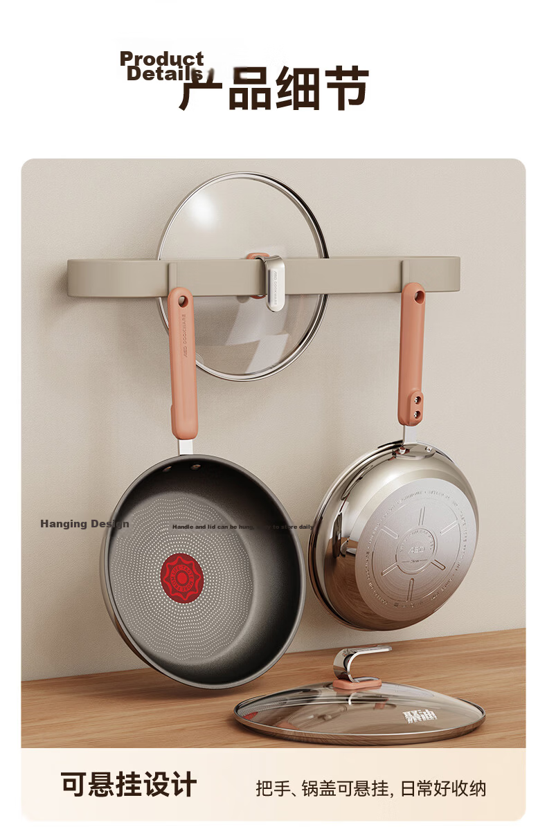 ASD Flat Bottom Wok with Oil-Gathering Red Core Titanium Non-Stick Frying Pan for Steak, Eggs And Stir-Fry, 30cm Compatible with Induction Cooker A7WG 18