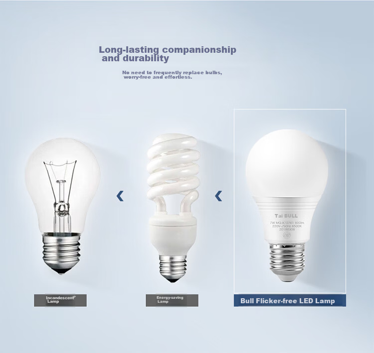 BULL LED Bulb, E27 Large Screw Base, Globe Bulb, High Brightness, 6W Cool White Light, 4000K 7
