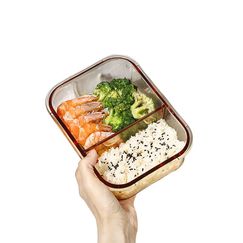 XilekouCilock Glass Lunch Box for Office Workers, Microwave-Safe Bento Box with Large Capacity And Compartment Set