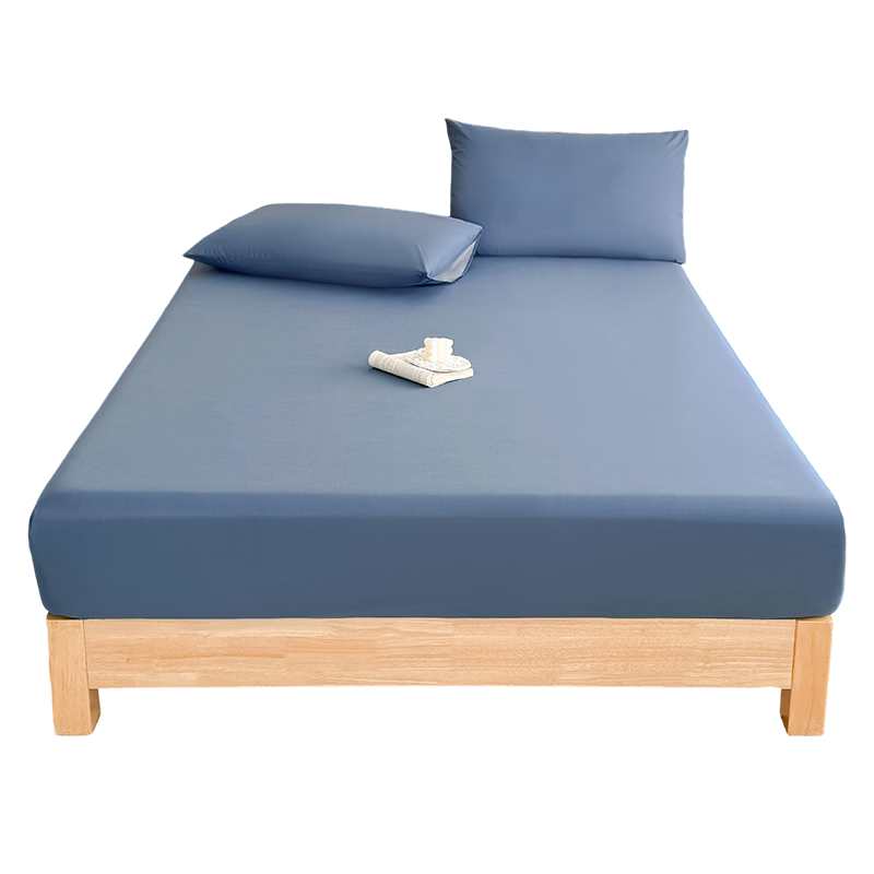 Grace Class A Antibacterial Waterproof Fitted Sheet Urine-Resistant Washable Single-Layer Mattress Protector 1.5m Blue