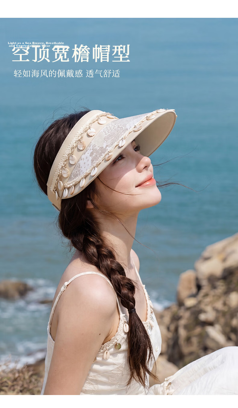 CACUSS Large Brim Sun Hat for Women Summer UV Protection Outdoor Open Top Vacation Sun Hat Floral Brown 4