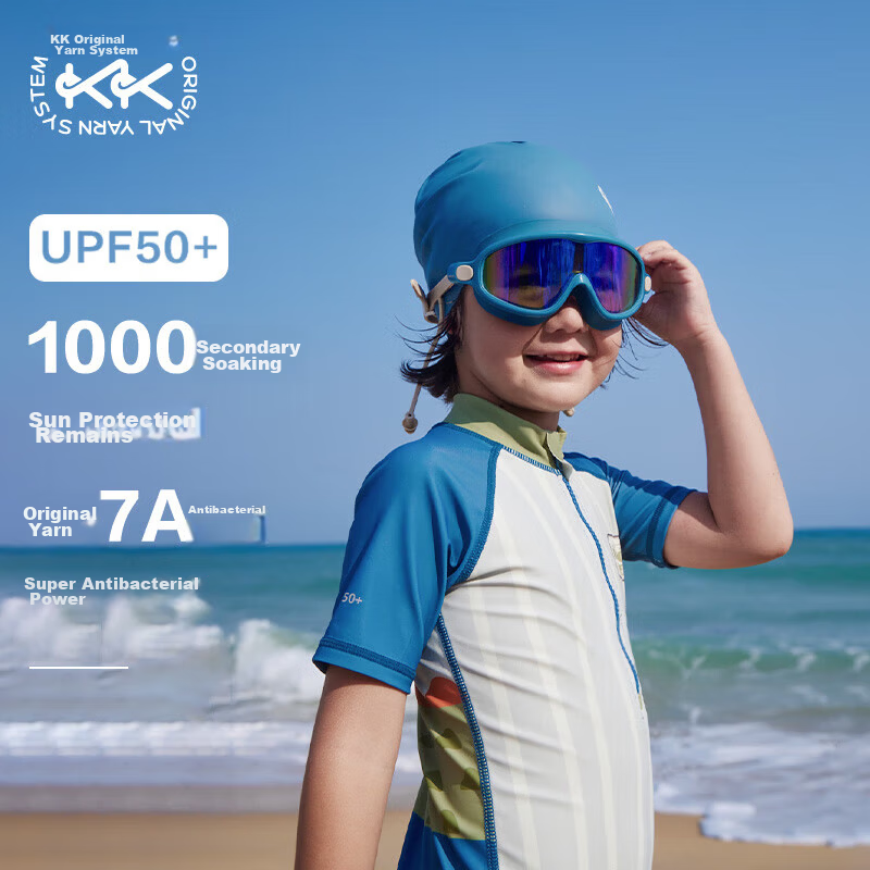 Kocotree KK Tree Kids One-Piece Swimsuit Boys UV Protection Girls Long Sleeve Antibacterial Chlorine Resistant Baby Swimwear Summer