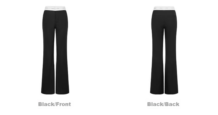 ANN ANDELMAN Official Black Casual Flared Straight-Leg Trousers High-Quality Draped Black XS 10