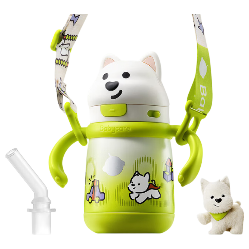 Babycare West Highland insulated sippy cup for children baby student school water bottle straw direct drinking cup outdoor 6 months+ - Little Green