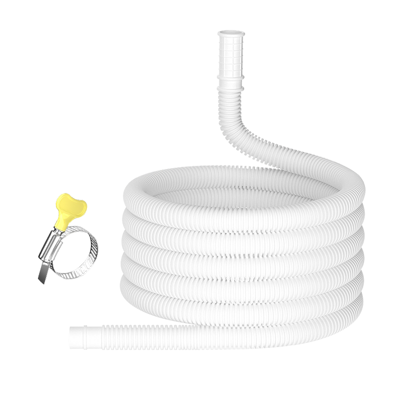 Shuangwei Air Conditioner Drainage Hose Soft Pipe Condensate Water Drip Pipe Thickened Anti-Aging Gree Midea Wall-Mounted AC Accessories White 3m Drainage Pipe with Clamp KP03