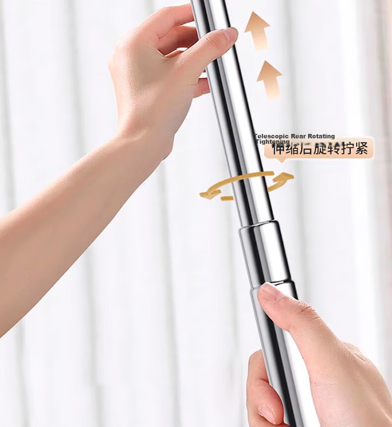 40,000km Stainless Steel Telescopic Clothes Drying Rod Fork Household Extendable Support Pole Balcony Hanger Rod 6