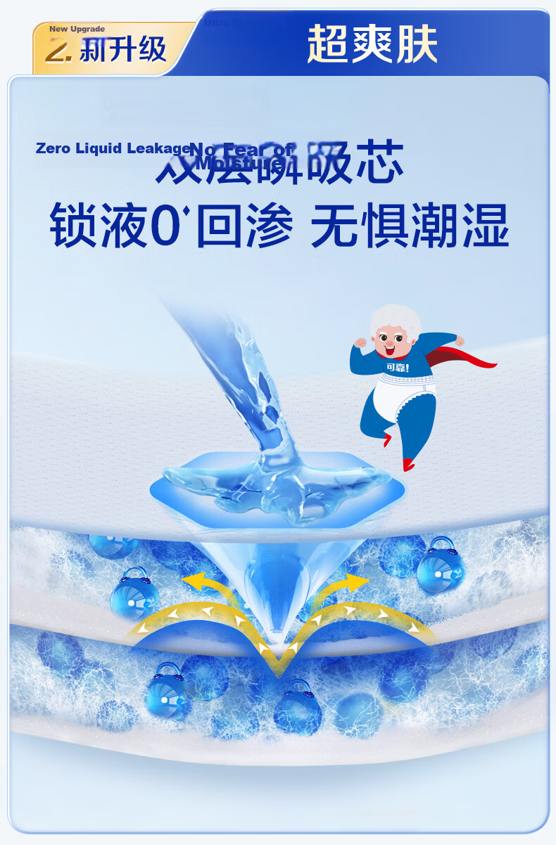 COCO Enhanced Adult Diapers L60 Pieces Hip Circumference 95-120cm Thickened Night Use Maternity Elderly Incontinence Pads 6