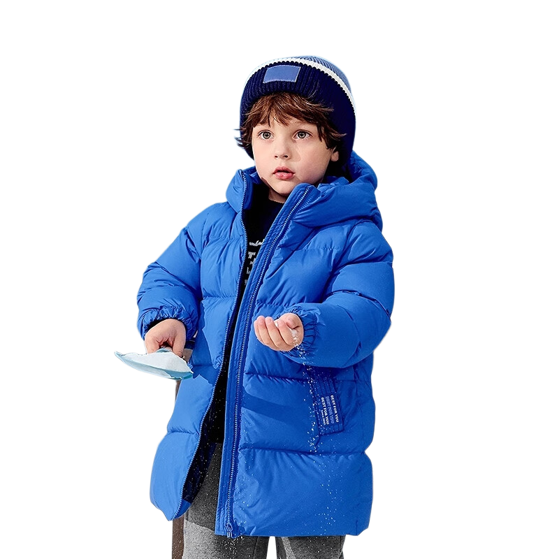 BALABALA Kids Down Jacket Boys Girls Outerwear 2025 Autumn Winter Baby Clothes Mid-Length Warm Fashion Top