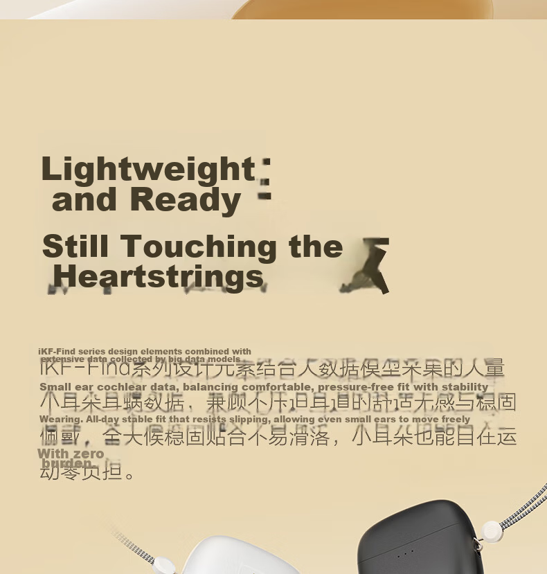 IKF Find Lite New Version True Wireless Bluetooth Earbuds Semi-In-Ear Bluetooth 6.0 High-Quality Music Gaming Low Latency Sports Fitness Compatible with Apple Huawei Classic White 4