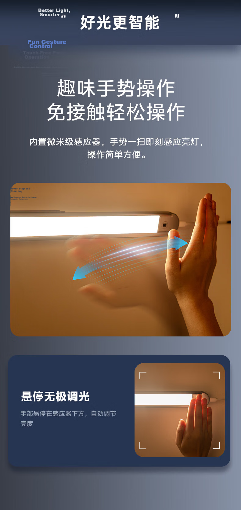 Midea AAAA Grade Eye Protection Study Desk Lamp Student Dormitory Wall-Mounted No-Base Reading Light Cool Desk Lamp 60cm 11