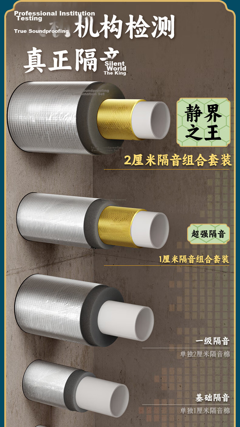 Jiandao Soundproof Cotton Wrap for Drain Pipes 110 Type Bathroom Toilet Drainage Pipe Noise Reduction Cotton 2