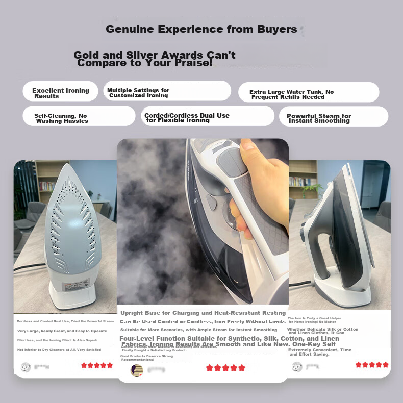 SUPOR Wireless Steam Iron 100g/min High Steam Output Household High Power Portable Mini Iron SJ-Y61A 2