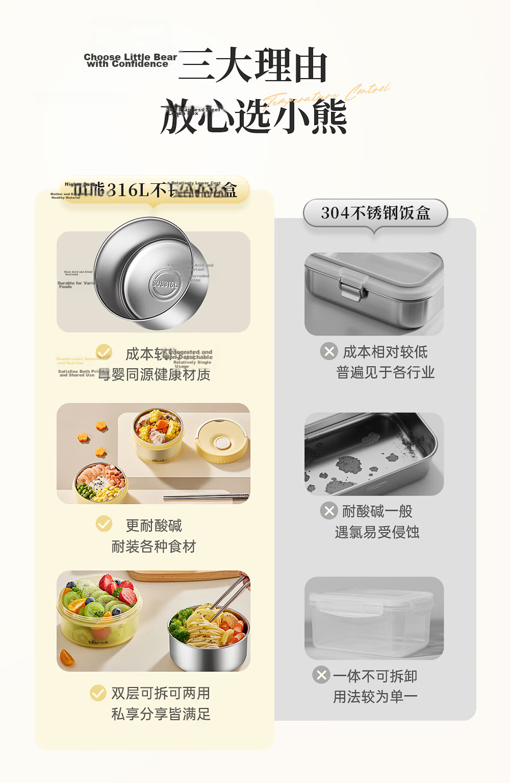 Bear Insulated Lunch Box Ceramic Inner Container Microwaveable Thermal Lunch Box Dishwasher Safe for Office Workers and Students 1