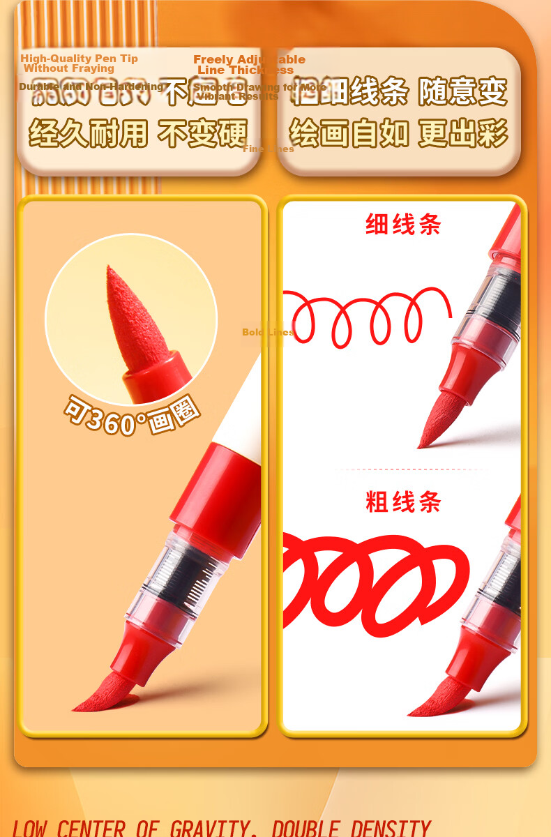 M&G 36-Color Langlangshan Ink King Acrylic Marker Direct Liquid Watercolor Pen Drawing Pen Colored Pen Birthday Gift QPMT80K3 8
