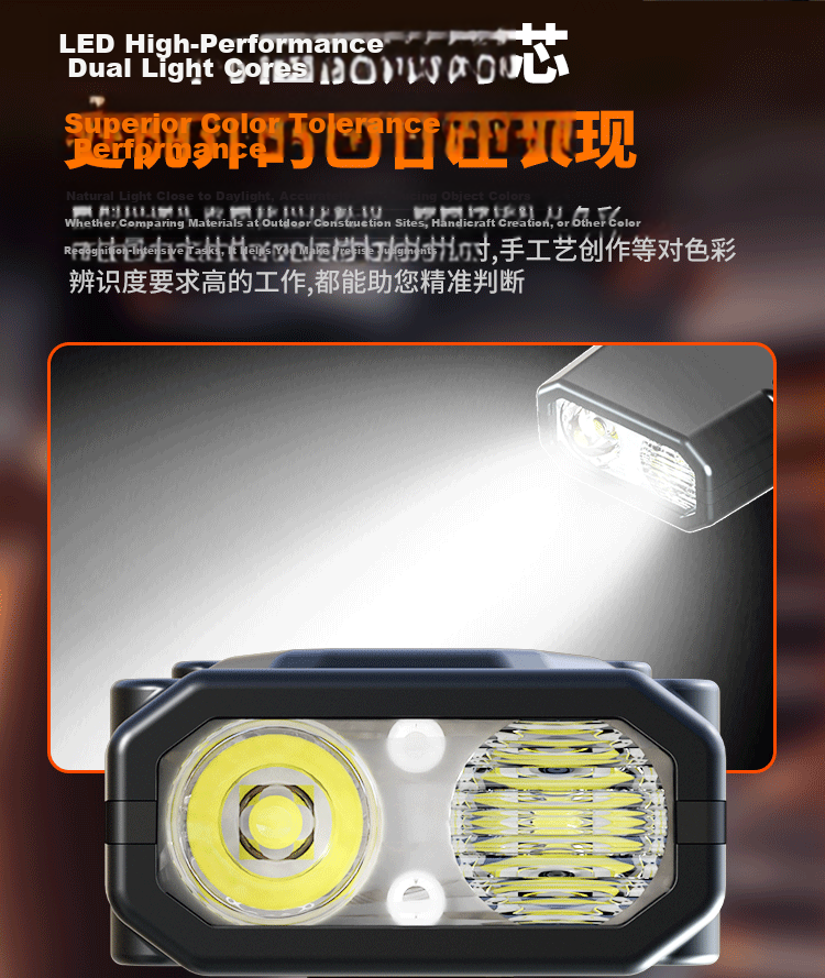 Cavalry Stainless Steel Outdoor Work Light Rechargeable Tactical Flashlight Side Light Dual Light Source High Brightness EDC Flashlight 10