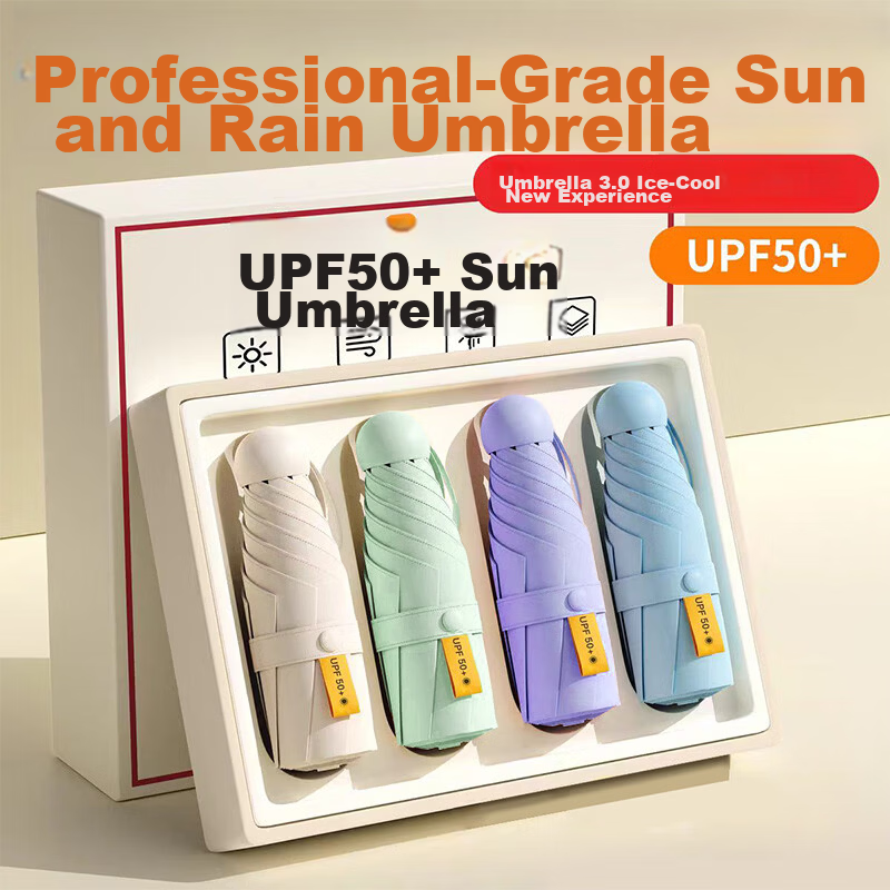 Qimai Extra Large Folding Umbrella UV Protection Sunshade Pocket Capsule Lavender