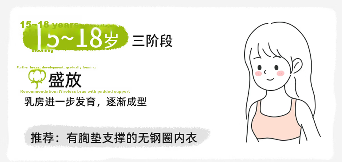 Miiow Junior High School Fixed Cup Bra Shockproof Girls Vest Adolescent Development Underwear High School Sports Seamless Bra 30