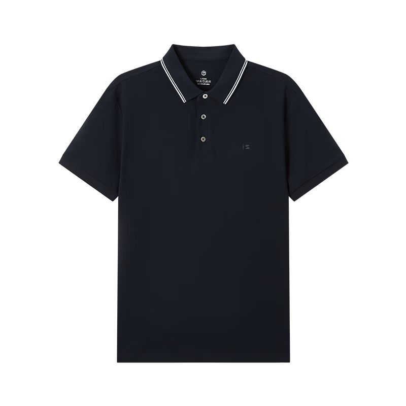 JD Jingzao 100-Count Premium Men's Polo Shirt Non-Iron Short Sleeve T-Shirt Summer New Father's Day Gift Navy Blue S