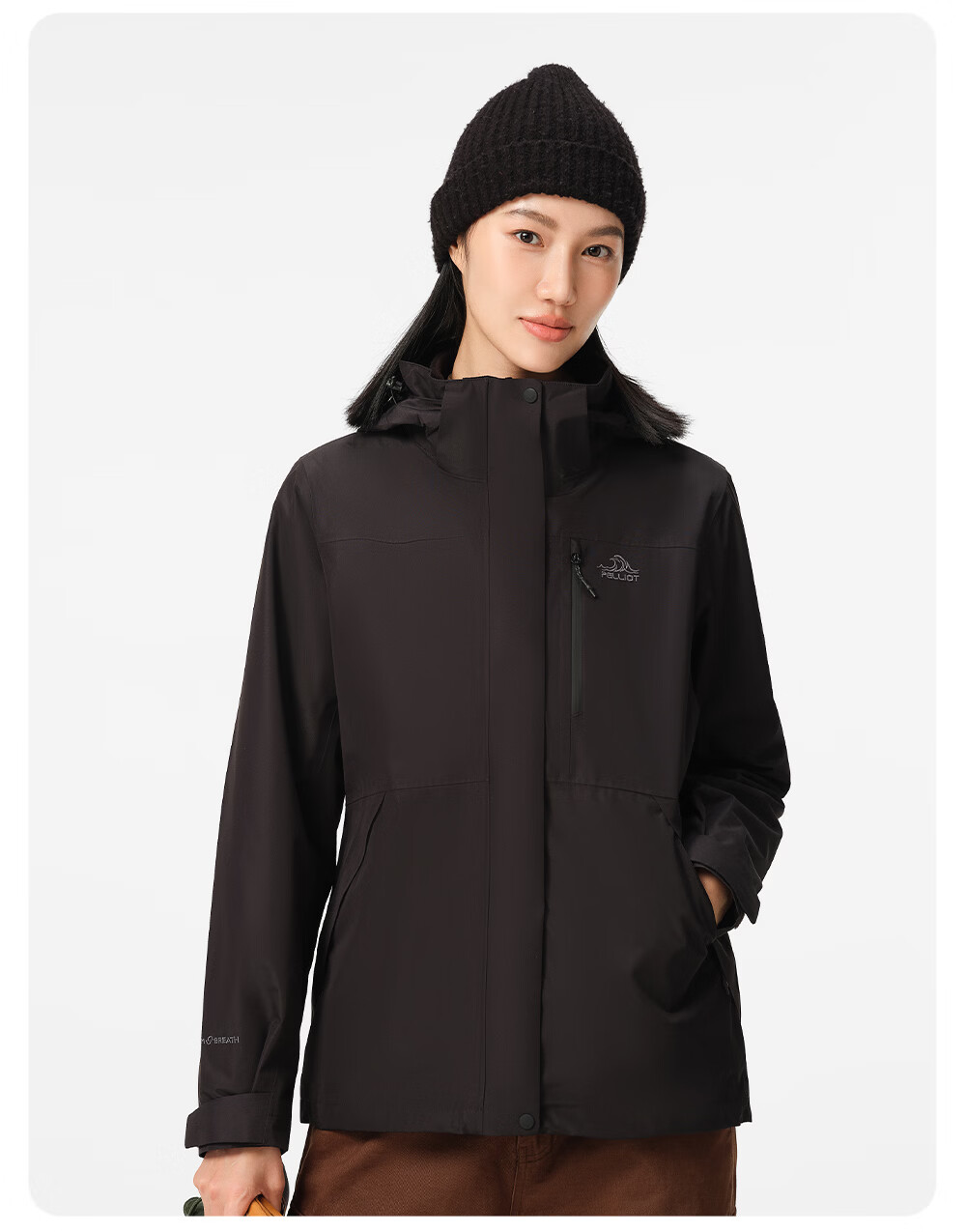 Pelliot Zhao Lusi Same Style Shan Ye Classic 2.0 Three-In Jacket, Autumn And Winter Women's Waterproof Coat, 12340106, White, Size L 41