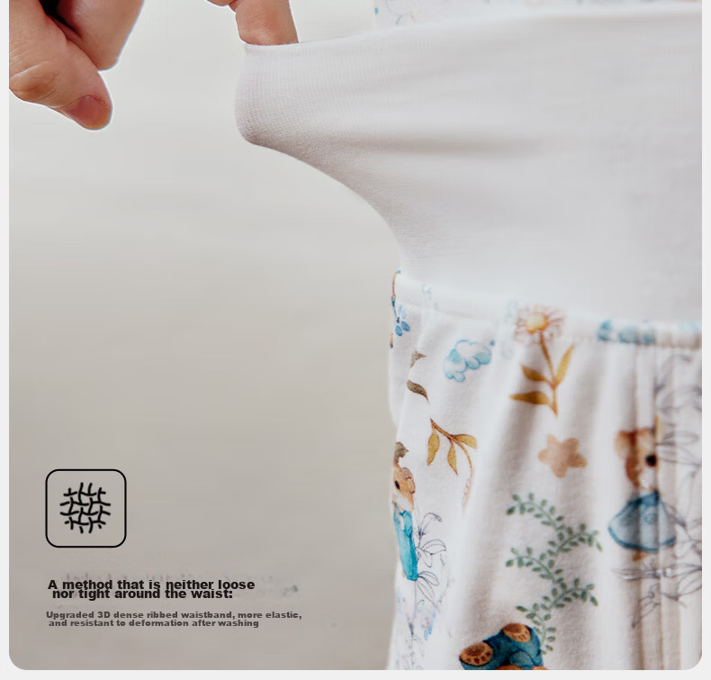 OUYUN Baby And Children's Pajamas, Spring And Autumn, for Boys And Girls, Pure Cotton, High-Waist Belly Protection, Warm Set, Hamster Bun, Size 73 16