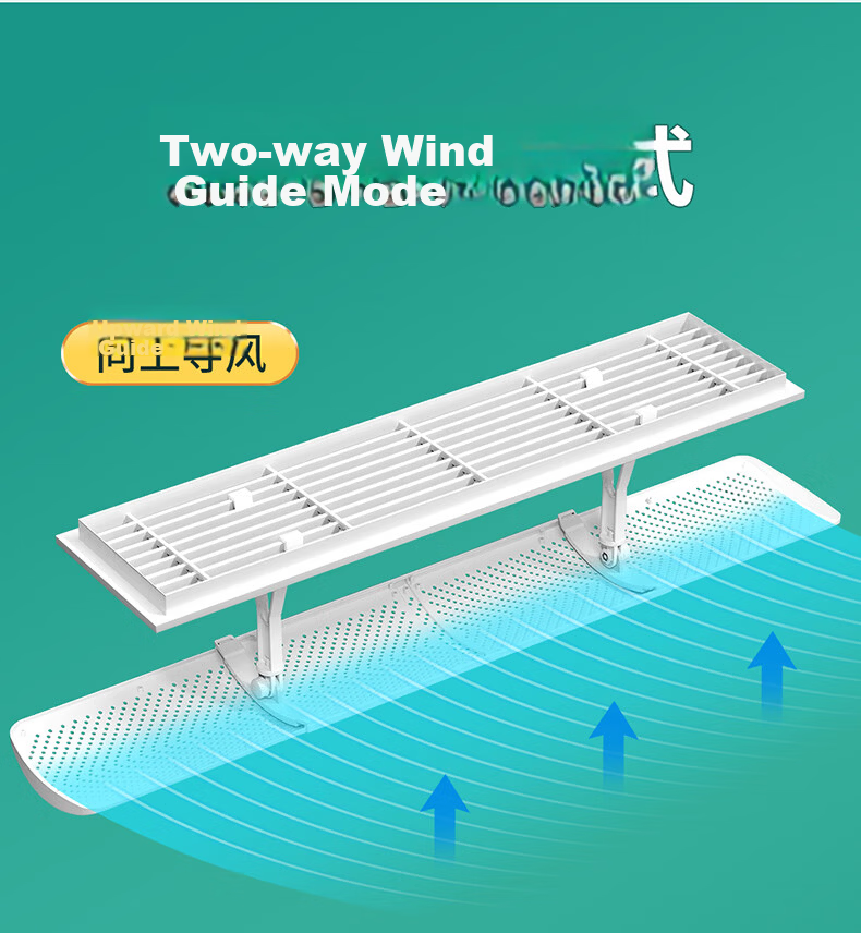XIAO HUANG HOU Central Air Conditioner Wind Shield Adjustable 60-100CM Home Air Outlet Top Side Hanging with Light 13