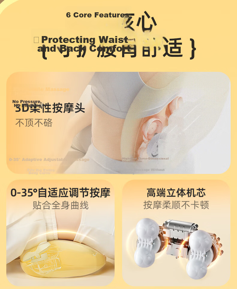 Breo Waist Massager Shoulder Neck Back Cervical Spine Massager Heating Massage Cushion Practical Birthday Gift for Elders Parents Boyfriend Girlfriend 2