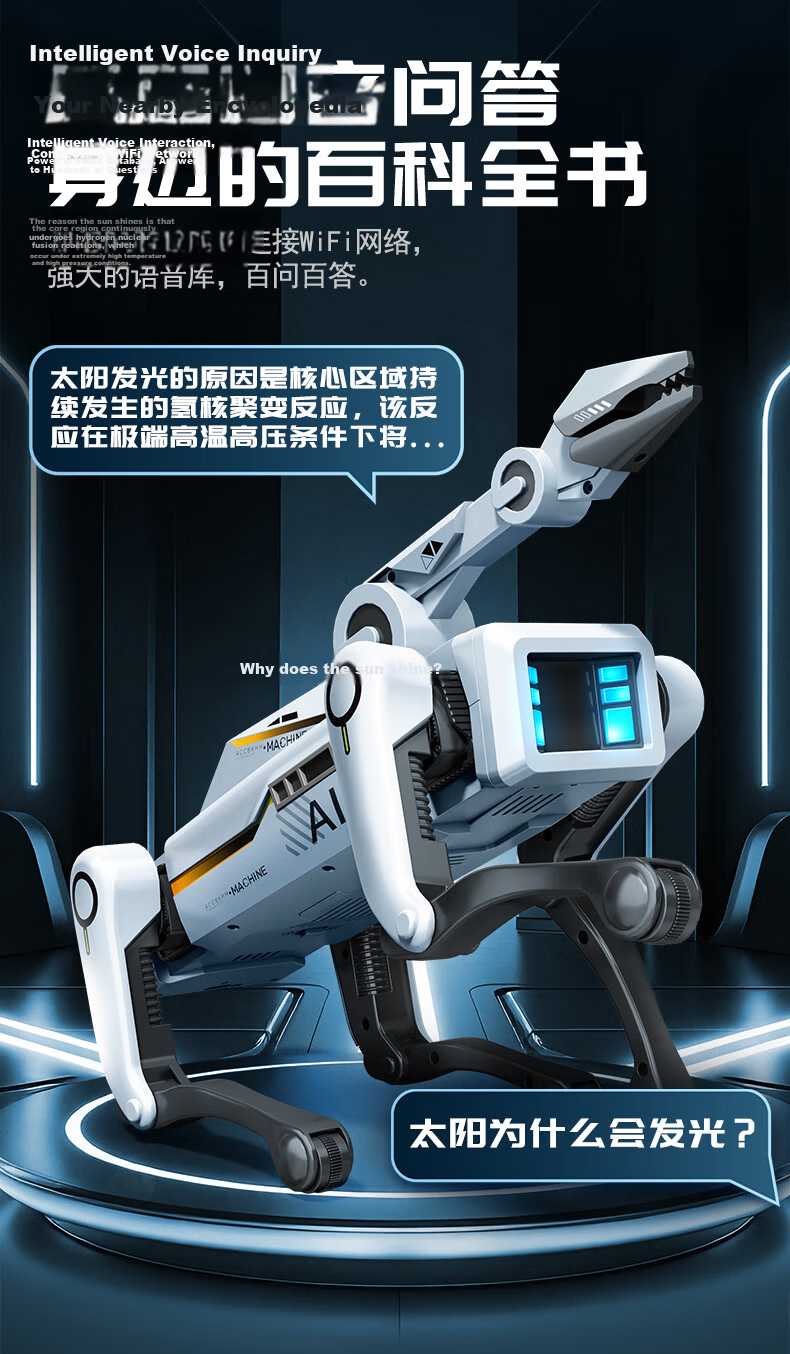 Julai Smart AI Calling Robot Dog Early Education Toy Remote Control Car Programming Stunt Gift for Boys and Girls Birthday New Year 9