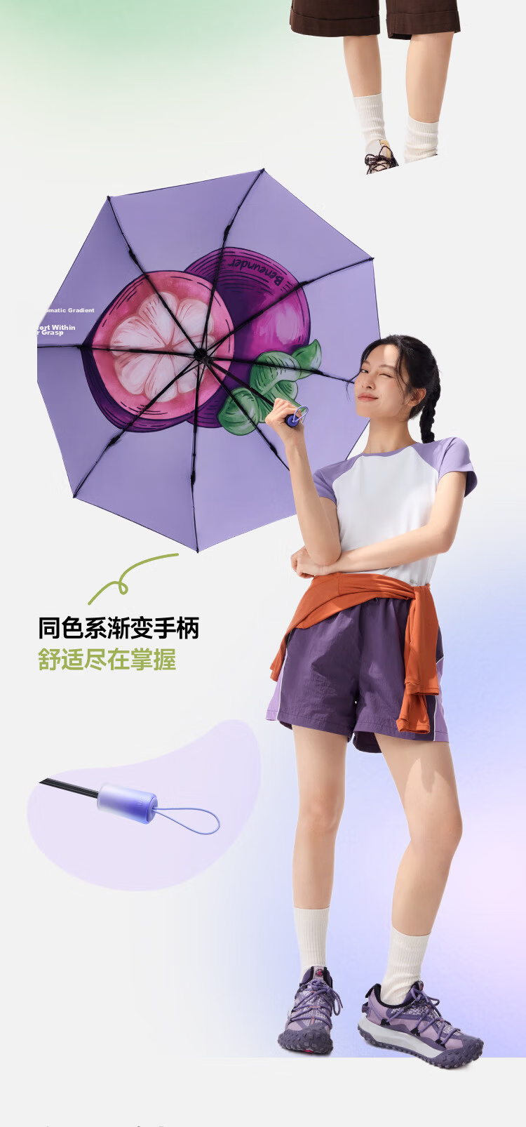 Banana Umbrella Three-Fold Double Protection Black Coating Sunscreen Umbrella BM397 Color Random 21