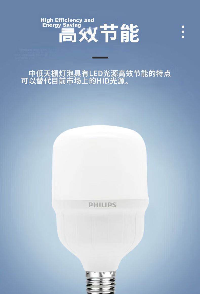 PHILIPS LED High Power Cylindrical Bulb High Brightness Warehouse Bulb High CRI E27 Screw Base Bulb [30W - Cool White 6500K] Single Pack 9