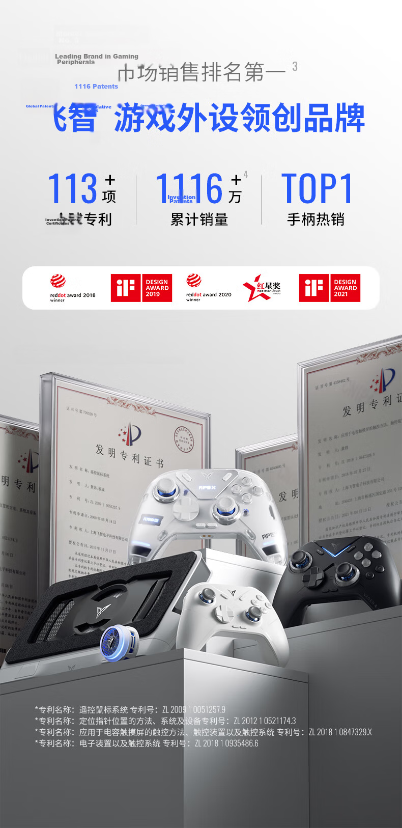Flydigi Ice Origin Wolf 4 Multi-Mode Wireless Game Controller, Xbox-Like, Adjustable Joystick, Dual Triggers, Compatible with Switch, PC, Mobile, Steam, Motion Sensing NS, Rengwang 3 27