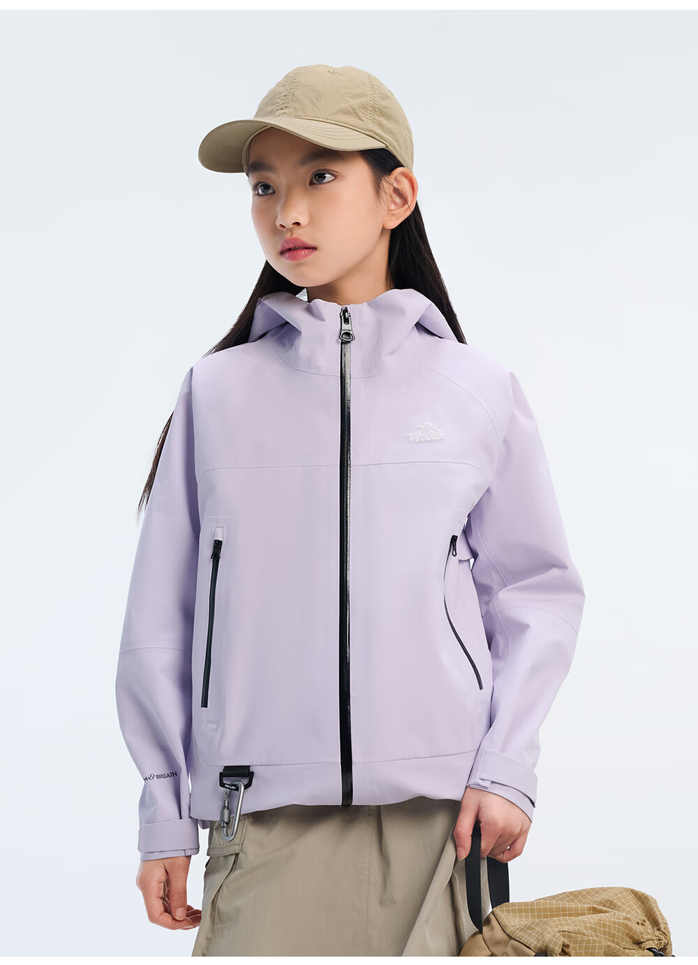 Pelliot [Xiaoshanke] Children's Outdoor Hardshell Windproof Jacket for Boys And Girls, Model 135101017, Purple, Size 140 18