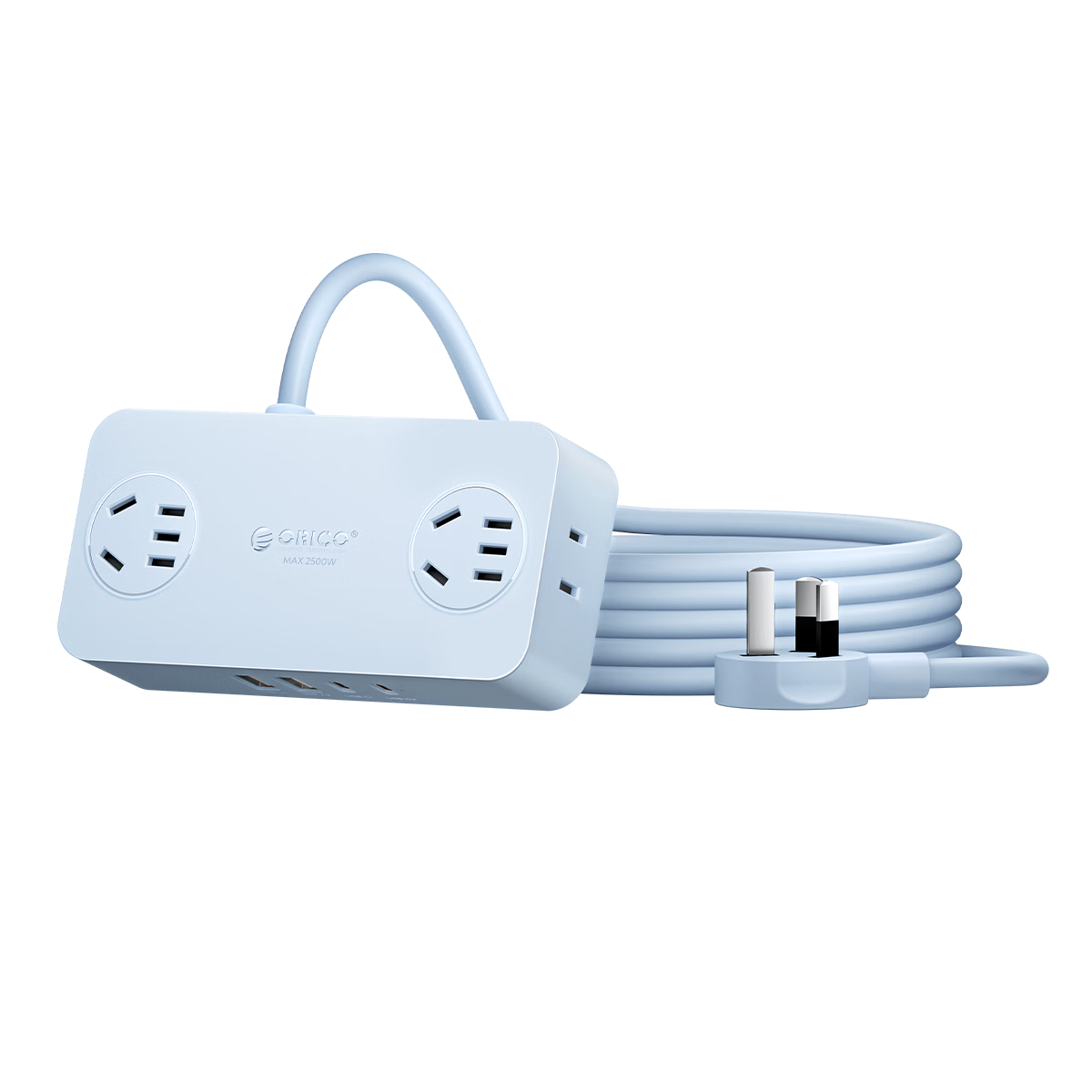ORICO Multifunctional Power Strip/Extension Cord/Socket/Surge Protector/USB Outlet/2500W High Load Capacity New National Standard 3C Certified 2.8m Blue