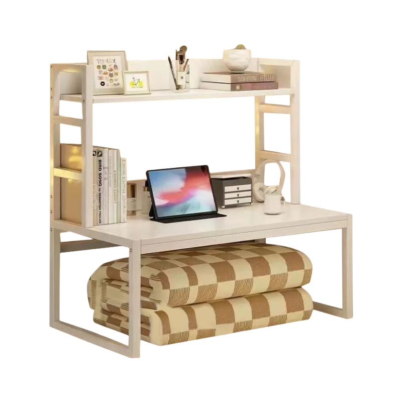 OLENOUFENG Computer Desk with Bookshelf for Bed, Dormitory Study Desk, Lazy Table for Bunk Beds, Upgraded Version with Backboard