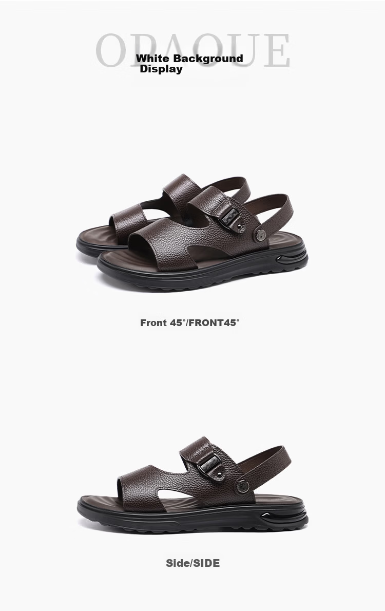 Red Dragonfly Men's Leather Dual-Wear Sandals Outdoor Soft Sole Trendy Comfortable Beach Casual Shoes WTT261112 Brown Size 41 7